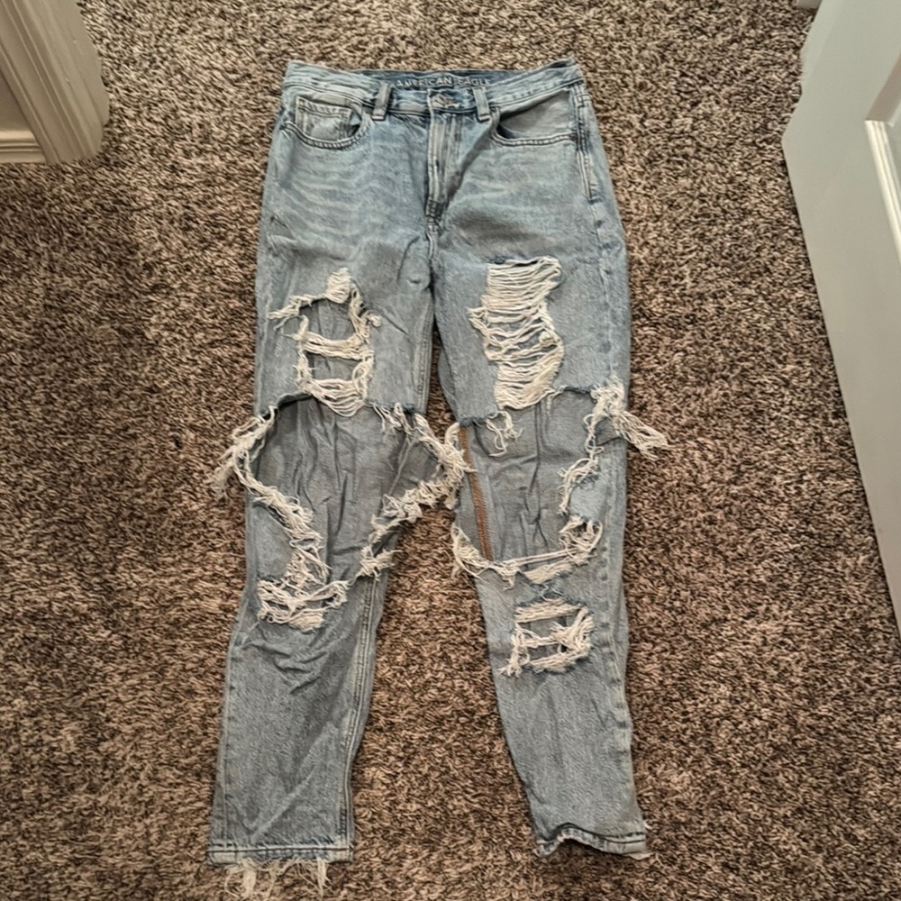 Distressed Light Blue Jeans